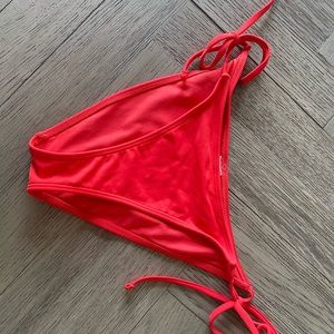 Bright red bikini bottoms